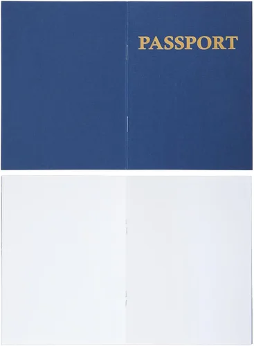 Miniatura 6 de Juvale Libro de pasaporte para niños, paquete de 24, 4.1 x 5.6 pulgadas, tapa suave azul y páginas lisas, cuaderno de pasaporte de juego