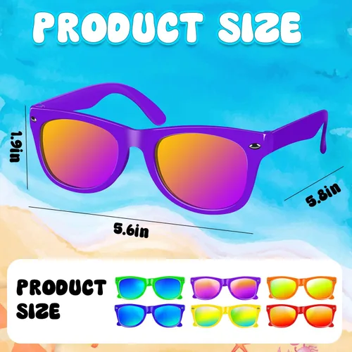 Miniatura 3 de Paquete de 1224 gafas de sol de neón para fiesta, al por mayor de los años 80, regalos de fiesta retro a granel, gafas clásicas retro para piscina