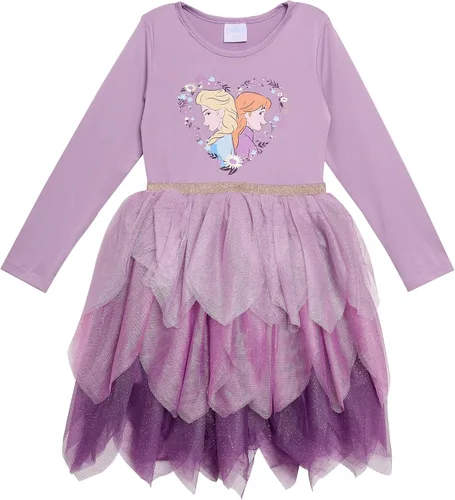 Miniatura 7 de Disney Vestido tutú de princesa de manga larga para niñas, lindos vestidos para niños pequeños con Cenicienta, Bella, Elsa y Tiana