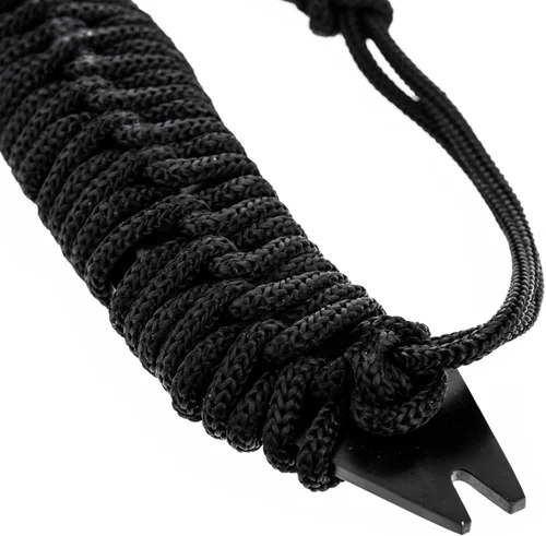 Miniatura 5 de ASR Outdoor Hacha de acero de espiga completa de 12 pulgadas con gancho de tripa, agujeros hexagonales, mango y funda de paracaídas, color negro