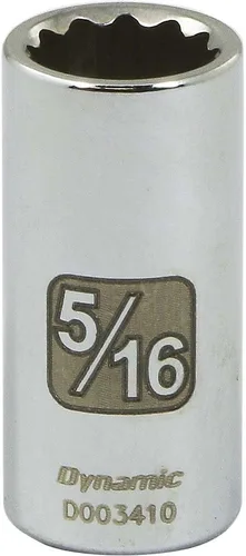 Miniatura 8 de Dynamic Herramientas 1/4" Drive 12 Point Sae, 1/2" Longitud estándar, Zócalo de acabado cromado