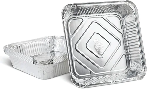Miniatura 8 de PLASTICPRO Moldes desechables cuadrados de papel de aluminio de 8'' x 8'' x 2'' pulgadas para hornear - Utensilios de repostería perfectos