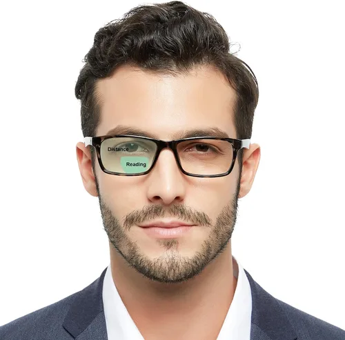 Miniatura 7 de OCCI CHIARI Gafas de lectura bifocales para hombres, lectores de protección ocular cuadrada de transición Azul
