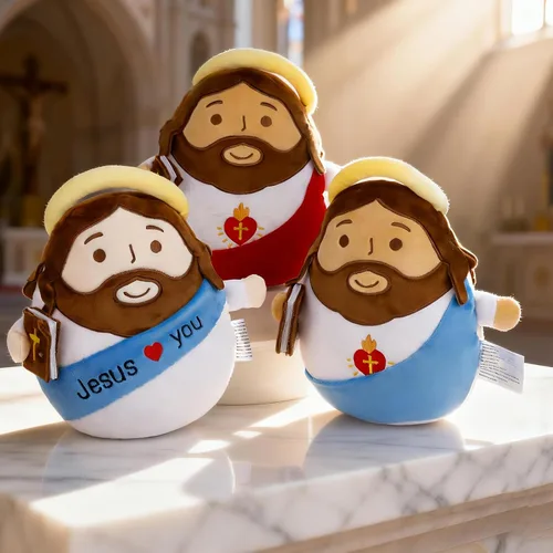 Miniatura 5 de Muñeco de peluche de Jesús, 8 pulgadas, Jesús con la Biblia, capa y Jesús te ama, juguetes de peluche Kawaii para la escuela dominical
