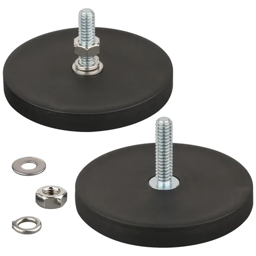MUTUACTOR Imanes fuertes y resistentes, imán de goma de neodimio antiarañazos de 60 libras 1/4-20 macho roscado, paquete de 2 potentes imanes de