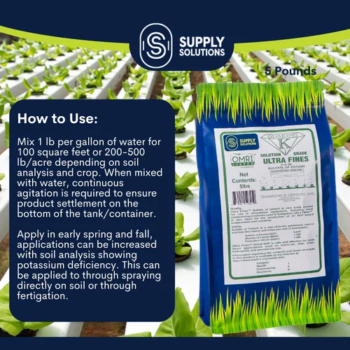Miniatura 7 de Supply Solutions Sulfato de potasa 0-0-50 - Fertilizante orgánico de potasa - Adecuado para fertirrigación, sistemas de goteo, foliar, hidroponía