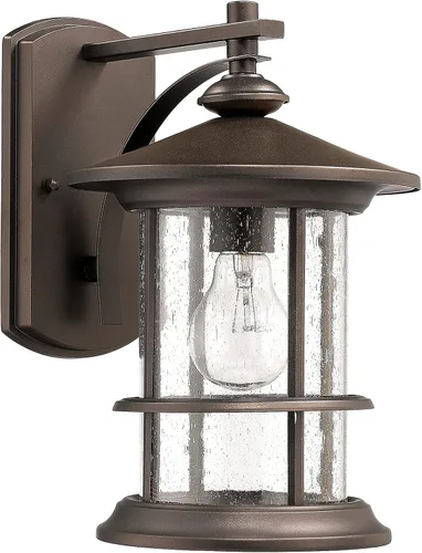 Miniatura 9 de MICSIU - Lámpara de pared para exterior, impermeable, con cristal transparente para porche, patio, patio trasero, texturizado, color negro