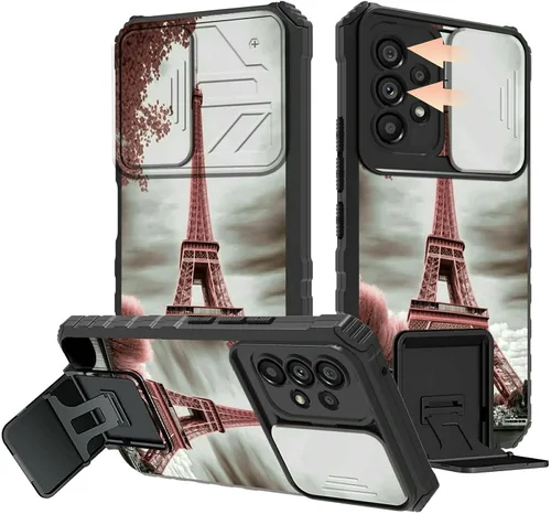 Miniatura 26 de Rossy Funda para Samsung Galaxy S22 Ultra para Samsung S22 Ultra con cubierta deslizante para cámara con función atril, funda híbrida de doble capa