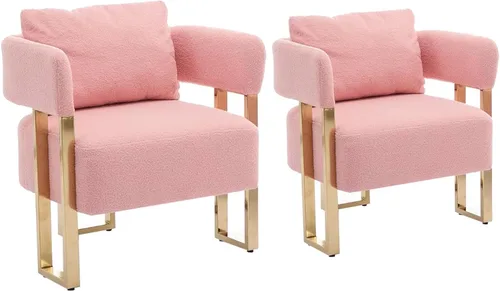 Miniatura 15 de YITAI Sofá Loveseat Moderno Sillas de Acento sin Ruedas, Sillas Laterales para Sala de Estar con Patas de Metal Dorado, Sillones de Lectura