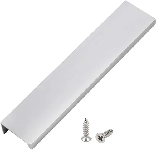 Miniatura 38 de Tiradores negros de 1.38 pulgadas para gabinete, 10 unidades, espacio entre agujeros de 0.63 pulgadas, tiradores de borde de aleación de aluminio