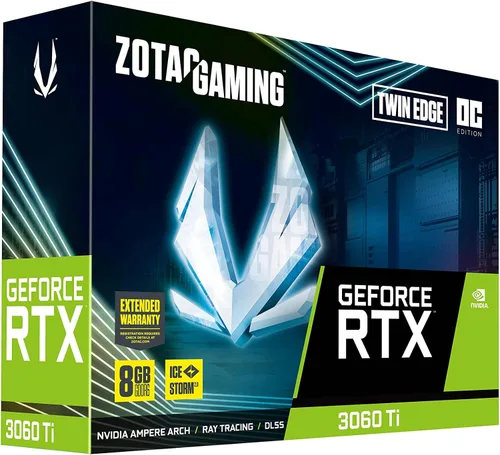 Miniatura 8 de ZOTAC Gaming GeForce RTX 3060 Ti Twin Edge OC LHR 8GB GDDR6 256-bit 14 Gbps PCIE 4.0 Tarjeta gráfica para juegos, IceStorm 2.0 refrigeración