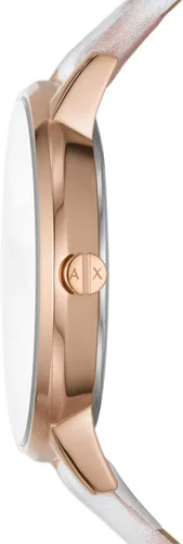 Miniatura 2 de Armani Exchange - Reloj de cuarzo de acero inoxidable con correa de cuero para mujer