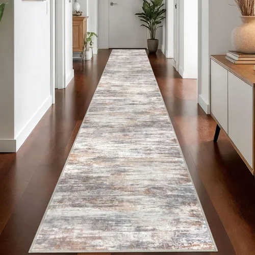 Miniatura 75 de KOZYFLY – Alfombra de pasillo moderna y lavable de diseño abstracto verde, 2 x 5 pies, antideslizante, suave y de pelo corto, ideal para cocina