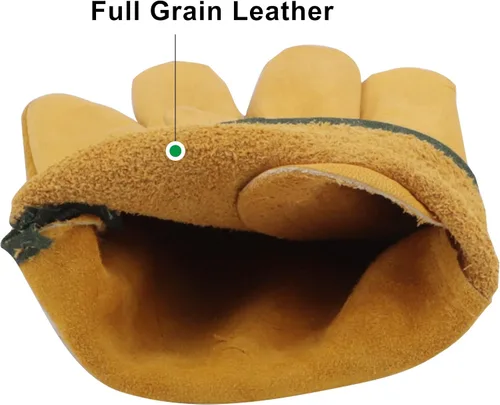 Miniatura 2 de Guantes de trabajo de cuero de vaca para hombres y mujeres, guantes de jardinería, guantes de conducción