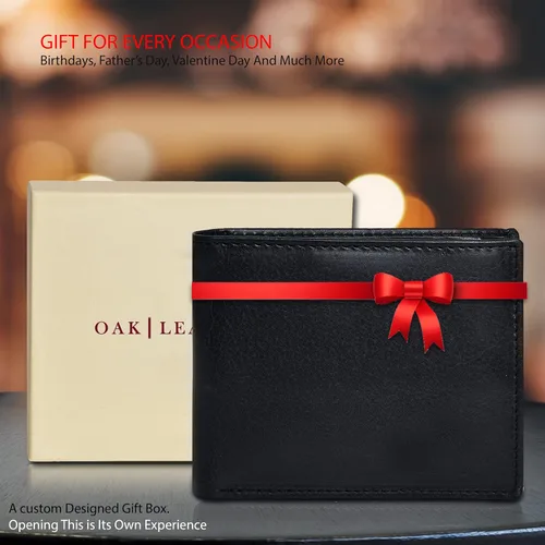 Miniatura 7 de Carteras RFID delgadas para hombres - Cartera de bolsillo frontal de piel genuina
