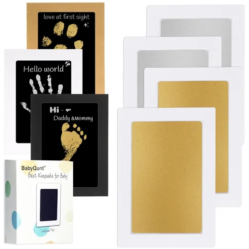 Miniatura 12 de Kit de manos y huellas de bebé sin tinta, kit de almohadilla de tinta de tacto limpio, sello de pie de mano para bebé, paquete de 4 almohadillas