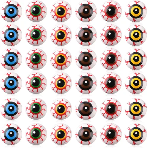 Skylety 32 globos oculares de plástico para Halloween, accesorios de terror espeluznantes para Halloween, fiesta de truco o trato, cosplay (colores
