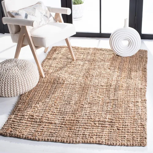 Miniatura 37 de SAFAVIEH Alfombra 9x12 - Colección de fibra natural - Grande - Marrón, Yute hecho a mano, estilo granja, textura gruesa de pelo grueso (NF447D)
