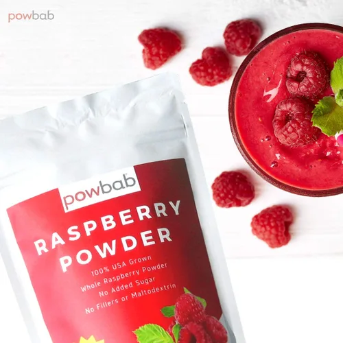 Miniatura 3 de powbab Polvo de frambuesa de frambuesas orgánicas 100% cultivadas en Estados Unidos. Sin azúcar añadido, no liofilizado, sin concentrado de jugo