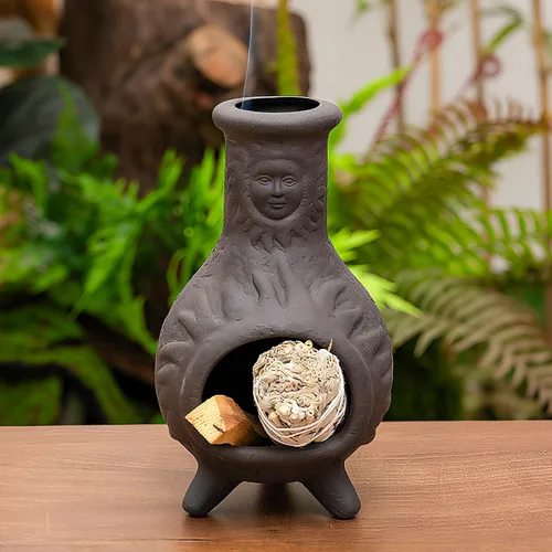 MOUGIGI Soporte de Palo Santo Hecho a Mano y Quemador de Conos de Incienso - Elegante Accesorio para Limpias de Salvia con Capacidad para Rituales