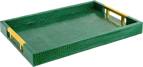 Miniatura 32 de Home Redefined - Moderna y elegante bandeja rectangular de 17.5 x 12 pulgadas, estilo shagreen, color azul bebé claro, con aspecto de cuero falso