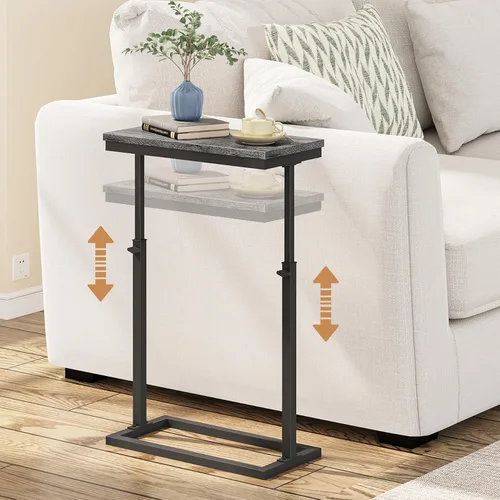 Miniatura 12 de TUTOTAK Mesa auxiliar, mesa auxiliar, mesa de sofá alta, mesa de sofá, sala de estar, dormitorio, negro TB01BK083P