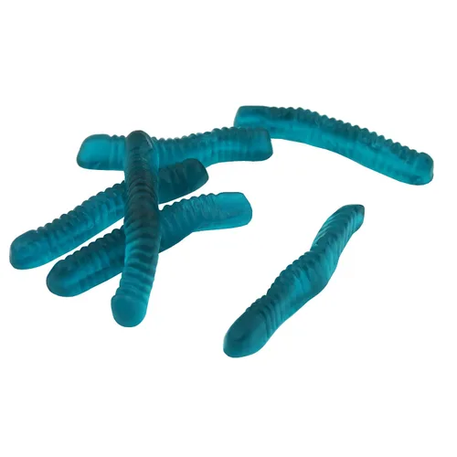 Miniatura 6 de FirstChoiceCandy Gusanos de gomita agridulce, varios sabores y colores sólidos (1 libra, frambuesa azul)