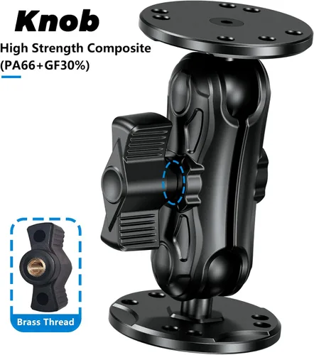 Miniatura 7 de VAZESWIN Soporte de bola de aleación de aluminio de 1 pulgada para Garmin Striker 4, soporte buscador de peces con placas redondas de orificio AMPS