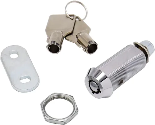 Miniatura 3 de Kingsley Cerradura tubular de leva (paquete de 2) con cilindro de 1-1/2 pulgadas, acabado cromado, con llave similar, cerradura para gabinete de RV