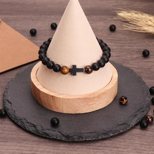 Miniatura 5 de Pulsera de piedra natural para hombres, hijo, papá, abuelo, papá, marido, tío, niños, hermano, sobrino. Recupérate pronto, jubilación, regreso a