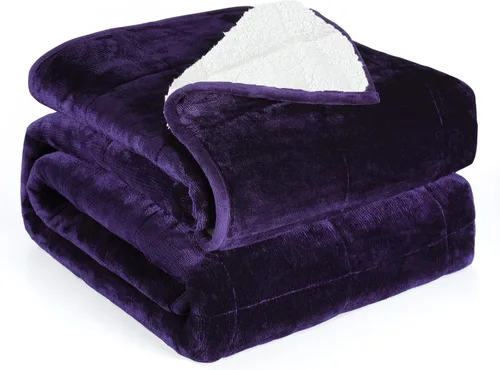 Miniatura 22 de Alomidds Manta con Peso para Adultos, Tamaño Twin 12 lbs Mantas con Peso, Manta Pesada con Forro Polar Suave y Brillante Reversible y Sherpa Cálido