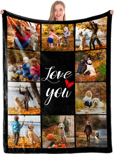 Miniatura 11 de Manta personalizada con fotos, manta personalizada de collage de 8 fotos, manta personalizada con imágenes, para memoria familiar, cumpleaños