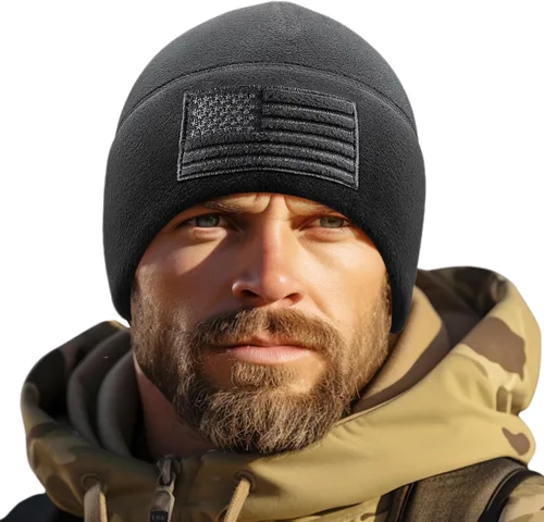 Miniatura 2 de Gorra de reloj de forro polar con bandera estadounidense, gorro táctico militar para múltiples estaciones de Estados Unidos, gorro cálido de invierno