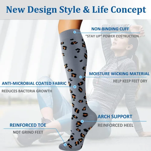 Miniatura 5 de FuelMeFoot Calcetines de compresión para hombres y mujeres de 20 a 30 mmHg-calcetines de apoyo graduados para fútbol, correr, enfermeras