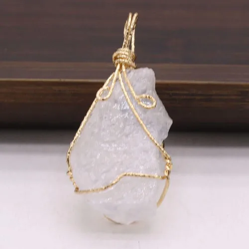 Miniatura 6 de LHJ 6 colgantes de cristal natural crudo irregular, piedra de energía curativa de Reiki, envueltos en cobre para hacer joyas, collares, meditación