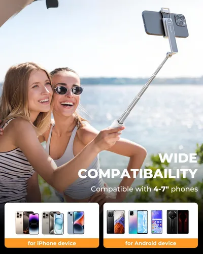 Miniatura 5 de Trípode para selfie, trípode plegable para teléfono para iPhone/Android, control remoto inalámbrico, portátil, tamaño de bolsillo, para fotografía