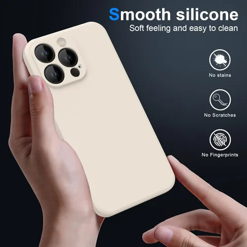 Miniatura 3 de Funda para Samsung Galaxy S22 Ultra, silicona líquida de alta calidad sedosa al tacto, protección de la cámara, forro de microfibra suave Beige