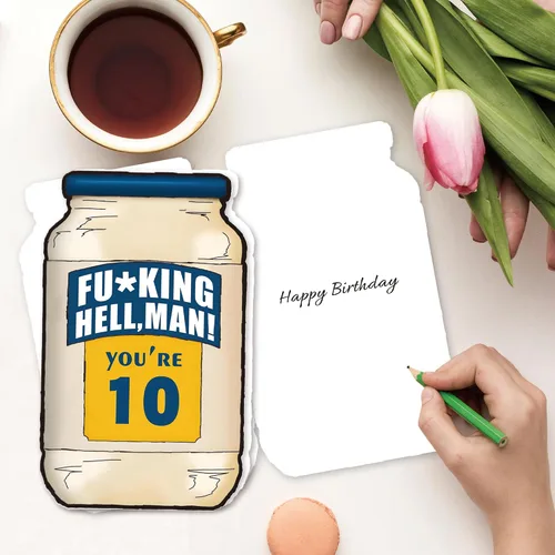 Miniatura 6 de Tarjeta de cumpleaños número 10, regalos de feliz cumpleaños número 10 para niños y niñas, divertidas decoraciones de 10 cumpleaños para hijo e hija