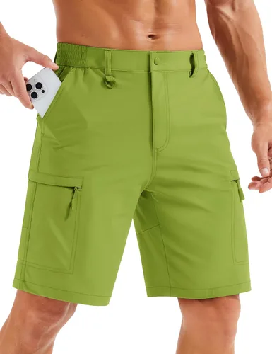 Miniatura 18 de MAGCOMSEN Men's Hiking Cargo Shorts Quick Dry Lightweight 9" Golf Shorts Summer Casual Work Outdoor with 5 Zipper Pockets