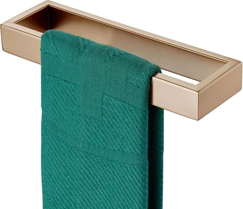Miniatura 12 de KOKOSIRI Anillos de toalla cepillados de oro para toallas de mano Barras de toalla de 9 pulgadas para cocina Organizador de toallas de acero Oro