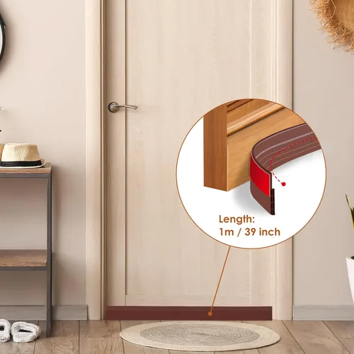 Miniatura 2 de YOUSHARES Burlete para sello de puerta, 2 pulgadas de ancho x 39 pulgadas de largo, tapón de goma para barrido de puerta para insonorización