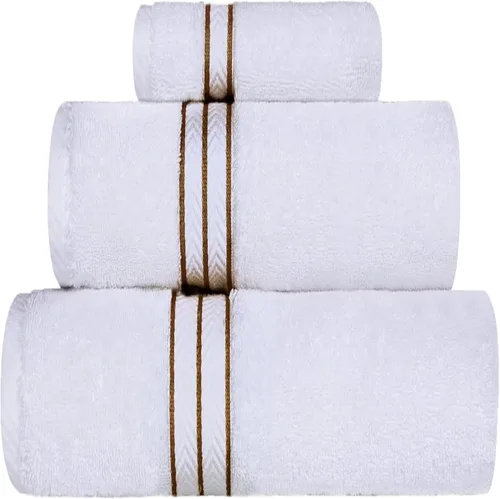 Miniatura 65 de Juego de toallas de baño de algodón turco ultra suave de Superior, juego de 2 piezas, toallas para la ducha, baño, artículos esenciales para el Latte