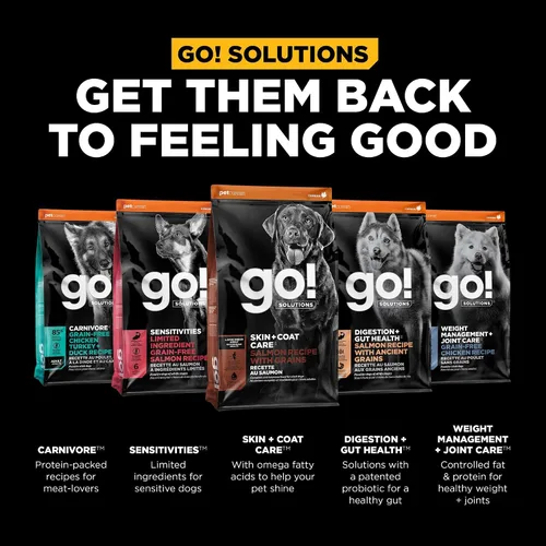 Miniatura 6 de Go! Solutions Skin + Coat Care - Alimento seco para perros de raza grande con granos, sin pollo, croquetas saludables, glucosamina y condroitina