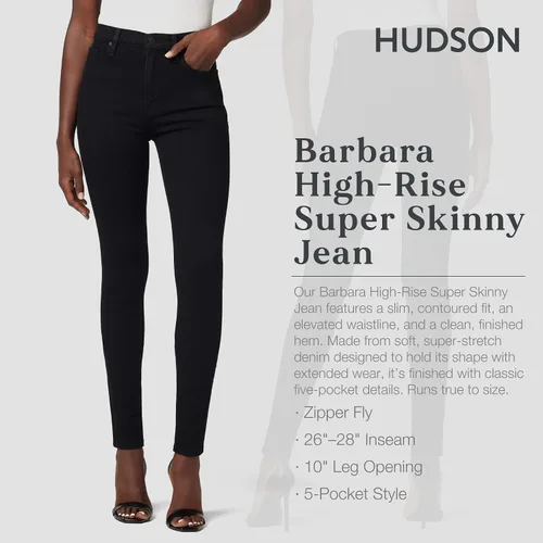 Miniatura 2 de HUDSON Jeans Barbara - Jeans de tiro alto para mujer, color negro, 25, Negro