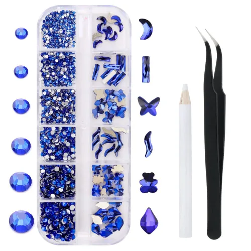 Miniatura 14 de 3792 diamantes de imitación con parte trasera plana para manualidades, piedras preciosas de cristal para uñas, diamantes de imitación brillantes