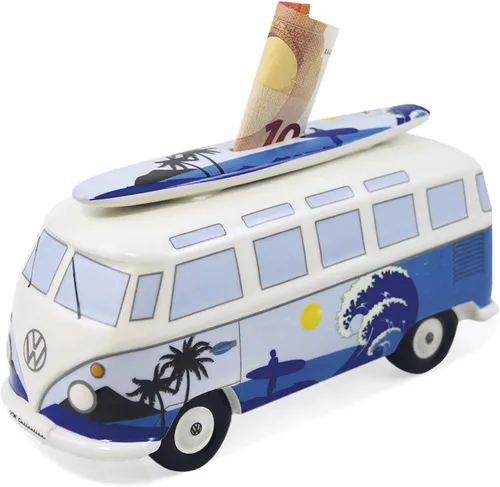 Miniatura 8 de BRISA VW Collection - Caja de monedas con tabla de surf en T1 Bus Samba (autobús clásico/rojo)