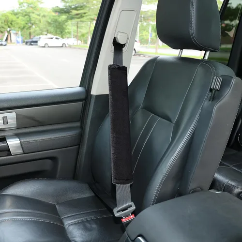 Miniatura 37 de Amooca Funda universal para cinturón de seguridad de piel sintética suave para automóvil, camión, SUV, avión, almohadilla para cinturón de seguridad