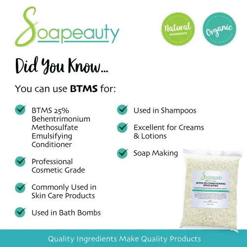 Miniatura 4 de Soapeauty BTMS-25 (metosulfato de behentrimonio y alcohol cetearílico) Emulsionante acondicionador para el cuidado del cabello y formulaciones sin