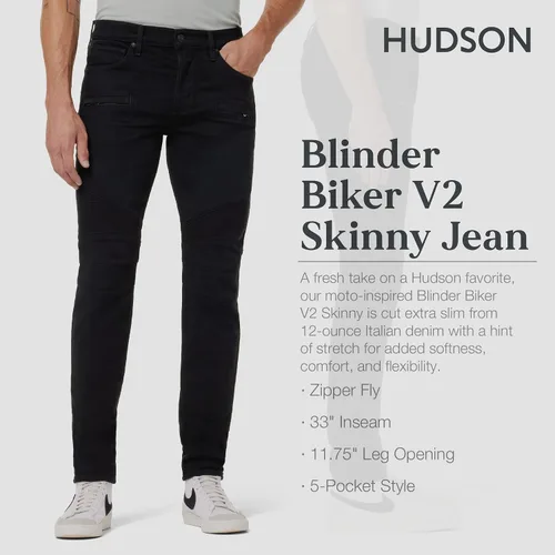 Miniatura 2 de HUDSON Men's The Blinder V.2 Skinny Biker Jean Rp