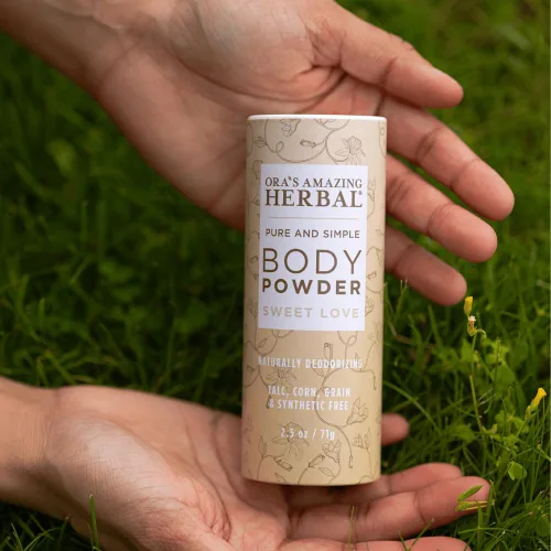Miniatura 5 de Polvo corporal para mujer de Ora's Amazing Herbal, libre de almidón de maíz y talco, polvo para baño y limpieza, aceite de ámbar, aceite esencial